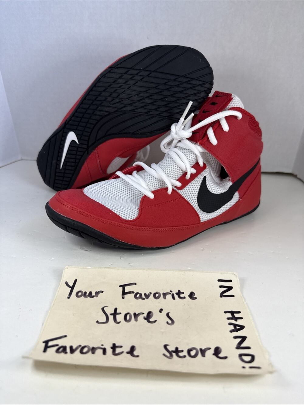 Nike Mens Fury Wrestling Shoes University Red White AO2416-601 Men's Size 9.5